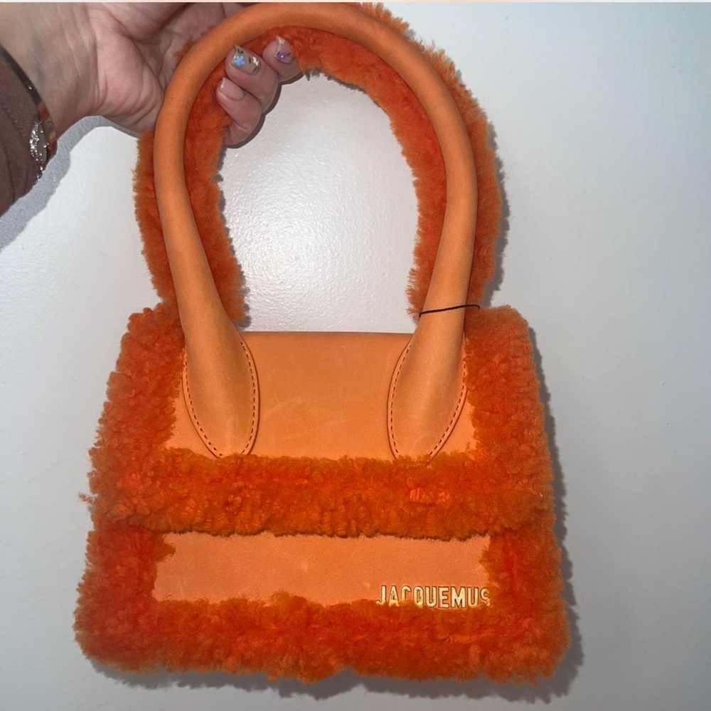 Jacquemus Chiquito Bag Orange Shearling